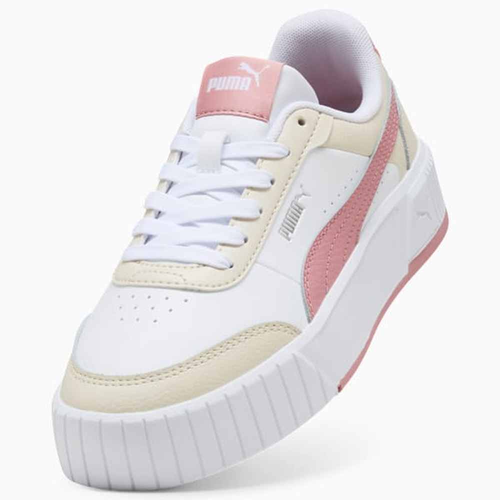 Puma Womens Carina Mia Sneakers In White/Dusky Rosewood/Alpine Snow