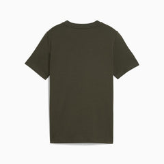Puma Boys Essential Logo T-Shirt In Dark Green