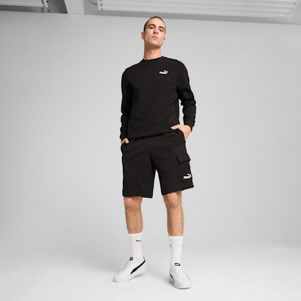 Puma Mens Black Ess No.1 Logo Cargo Shorts