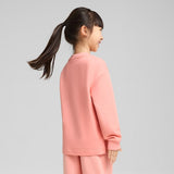 Puma Girls Cats Club Crew Top In Peach
