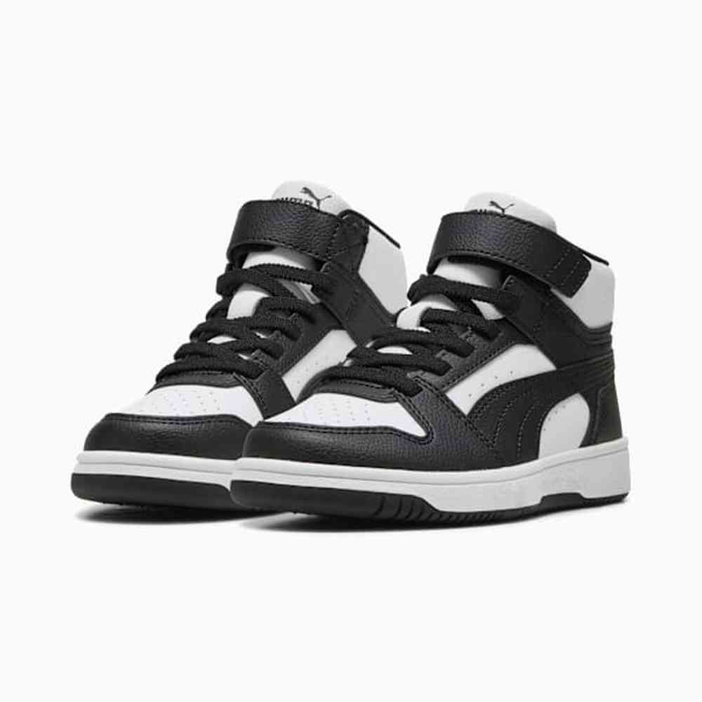 Puma BoysRebound Slam Mid Jr Sneakers In White/Black