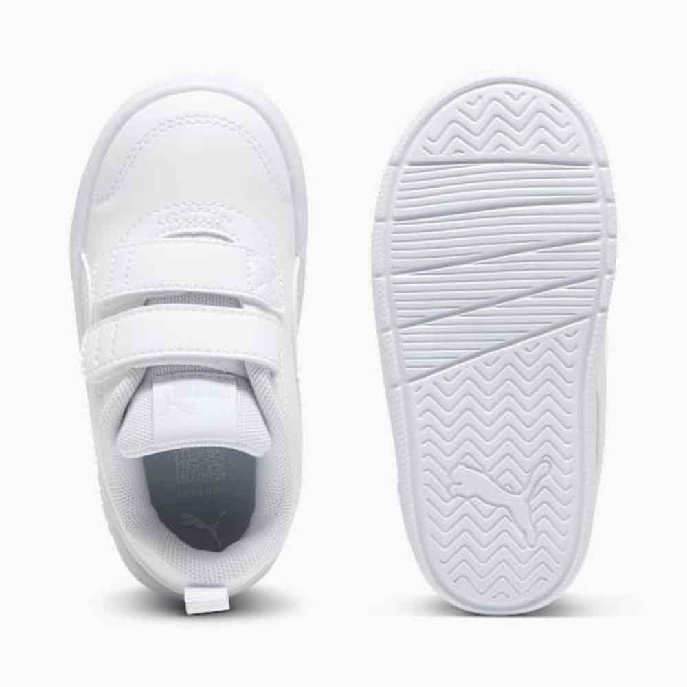 Puma Kids Courtflex V3 V Infant Shoes In White And Silver
