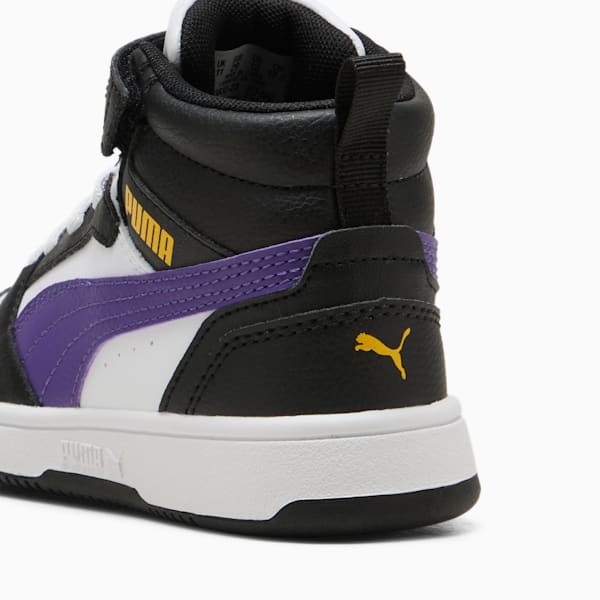 Puma Kids Rebound V6 Mid Ac+ Black/Purple Sneakers