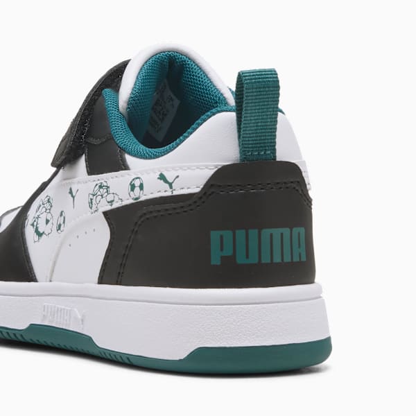 Puma Boys Rebound V6 Lo Super Ac+Ps Sneakers In White Multi