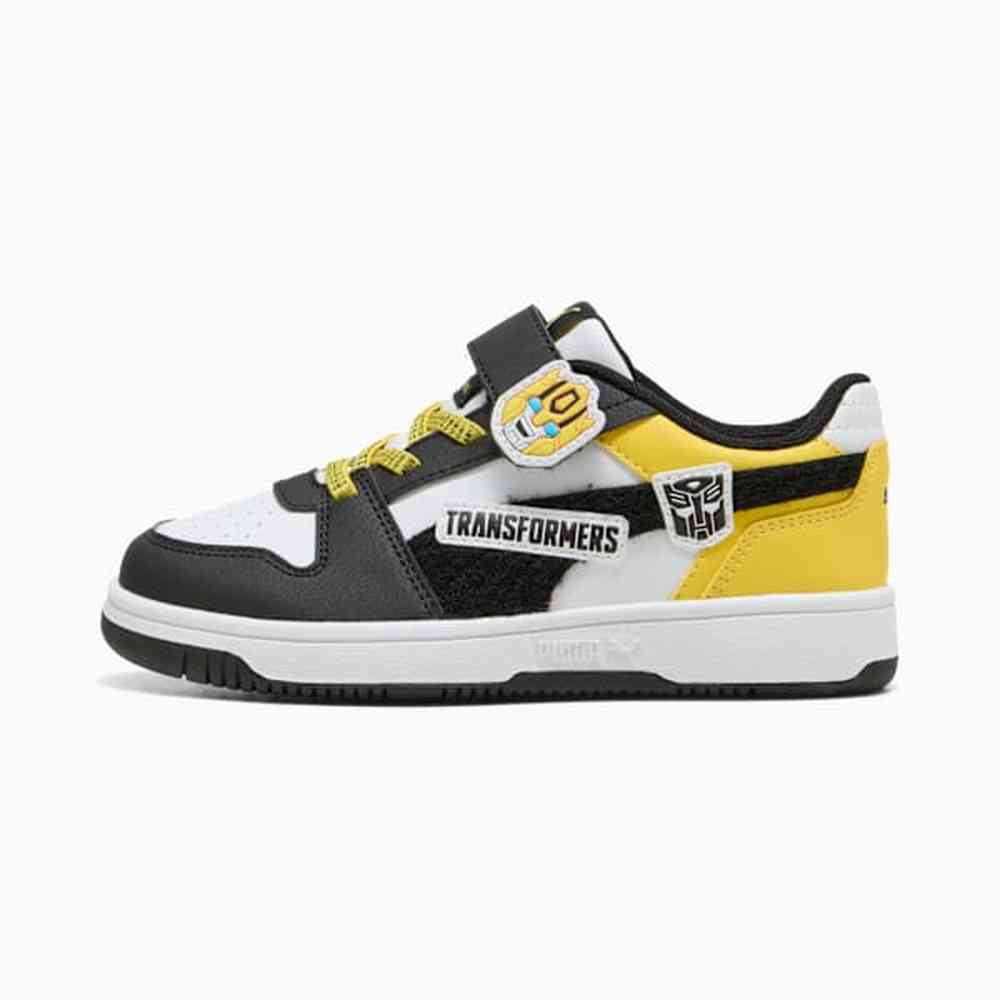 Puma Boys Transformers Rebound Slam Lo Ac+ Sneakers in Black & Yellow