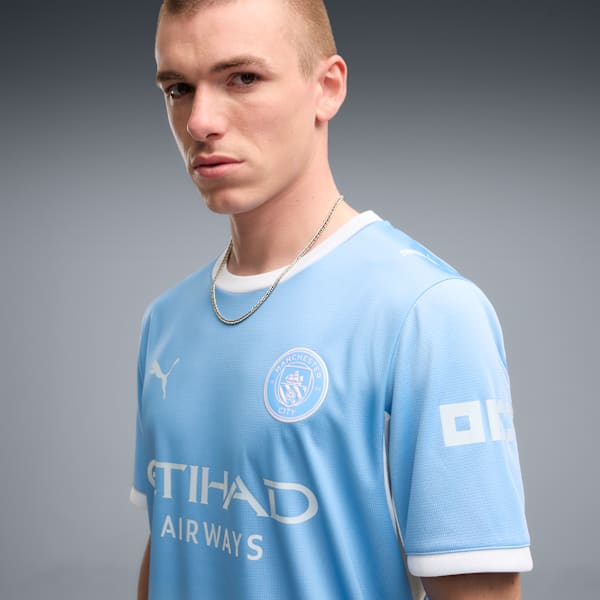 Puma Unisex Manchester Home Jersey Replica T-Shirt In Light Blue