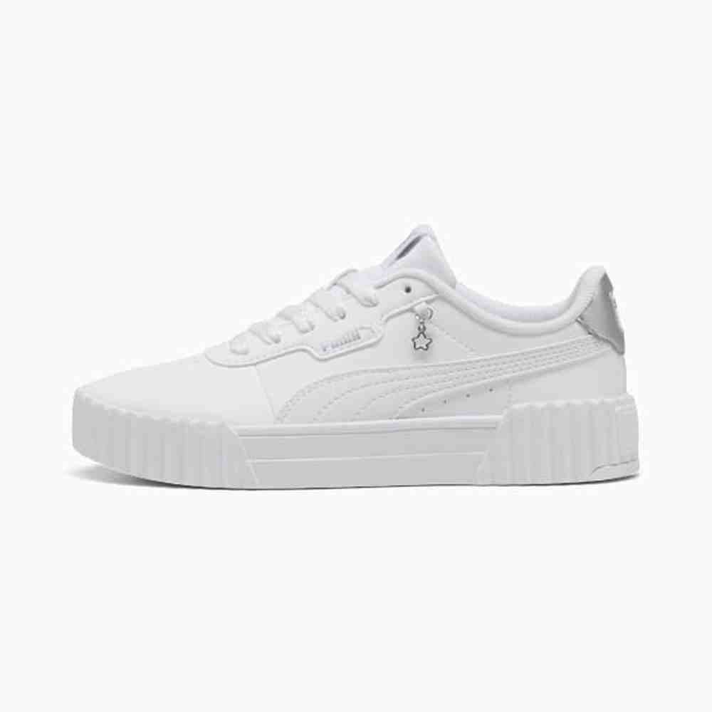 Puma Carina 3.0 Charm Shoes In White And Silver