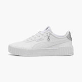 Puma Carina 3.0 Charm Shoes In White And Silver