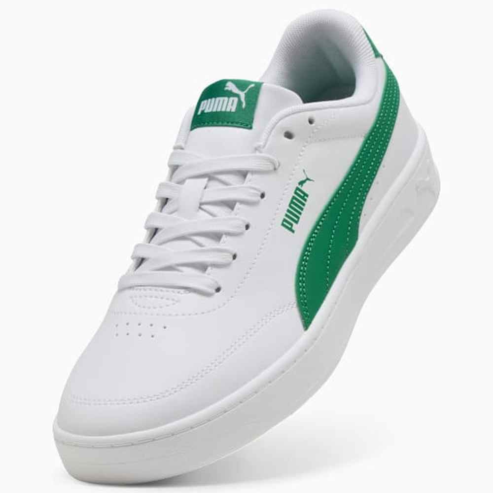 Puma Unisex Adults Court Classic Clean Sneakers In White/Green