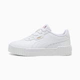 Puma Girls Carina 3.0 Shoes In White & Gold