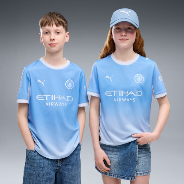 Puma Boys Manchester Fc Jersey Rwplica T-Shirt In Light Blue