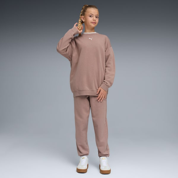 Puma Girls Loungewear Oversized Track Suit In Sand