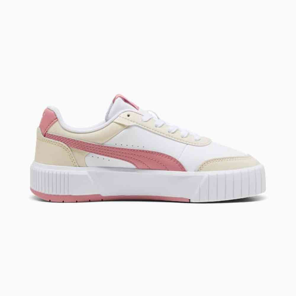 Puma Womens Carina Mia Sneakers In White/Dusky Rosewood/Alpine Snow