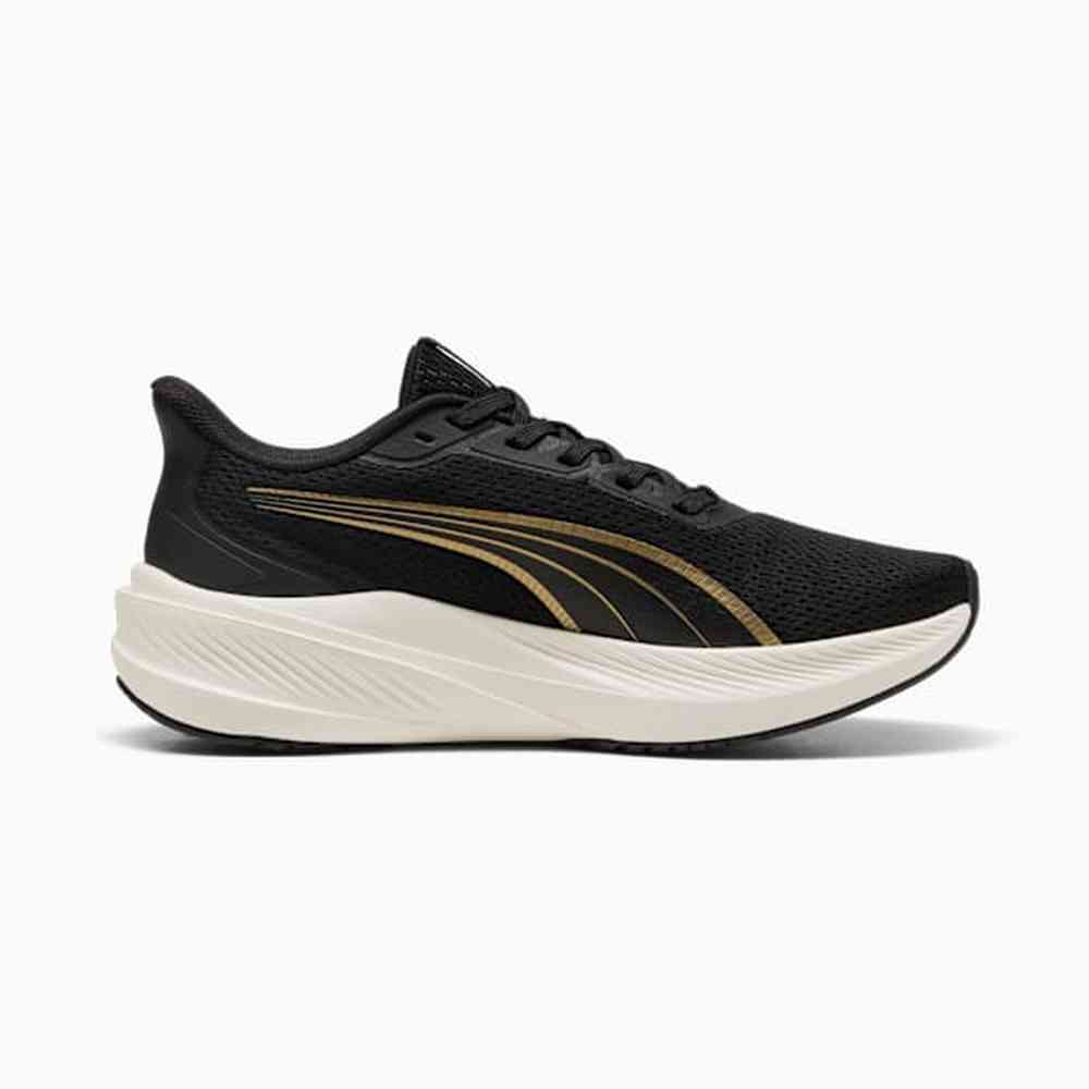 Puma Unisex Adults Dasher Lite Running Sneakers In Black/Gold/White