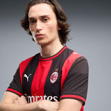 Puma Mens AC Milan Authentic Home Jersey In Black & Red