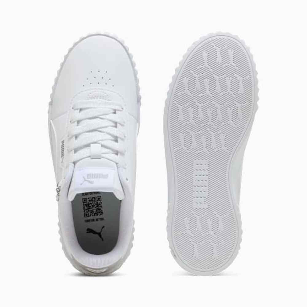 Puma Carina 3.0 Charm Shoes In White And Silver