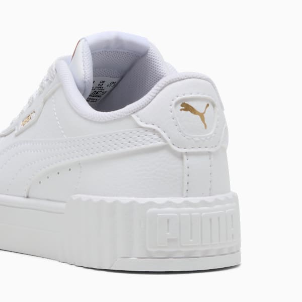 Puma Girls Carina 3.0 Shoes In White & Gold