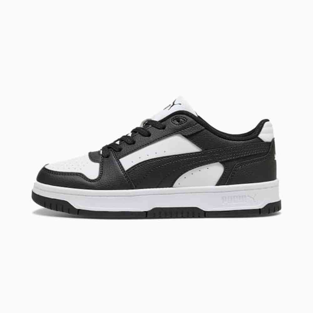 Puma Unisex Rebound Slam Lo Junior Shoes In Black & White