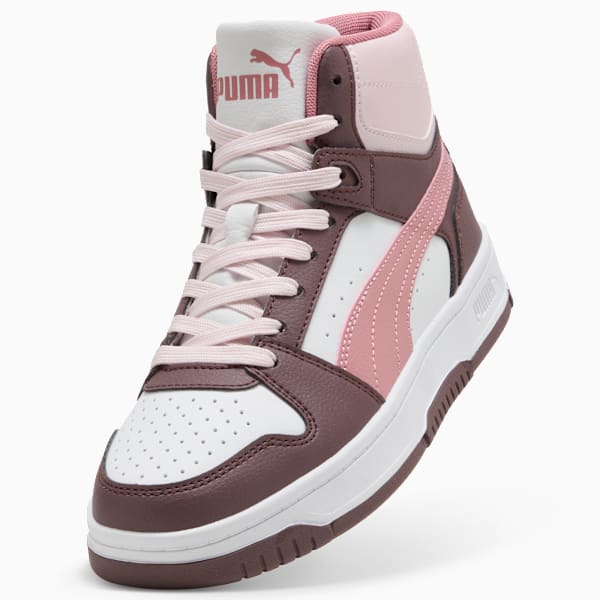 Puma Girls Rebound Slam Mid Ac+ Inf Shoes In Rosewood