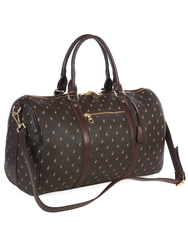 Polo Signature Luggage Trolley Duffel Brown