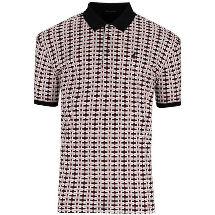 Polo Mens Geo Printed Golfer In Red & Black
