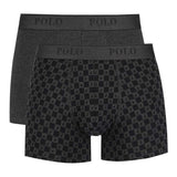 Polo Mens 2 Pack Boxer Set In Charcoal
