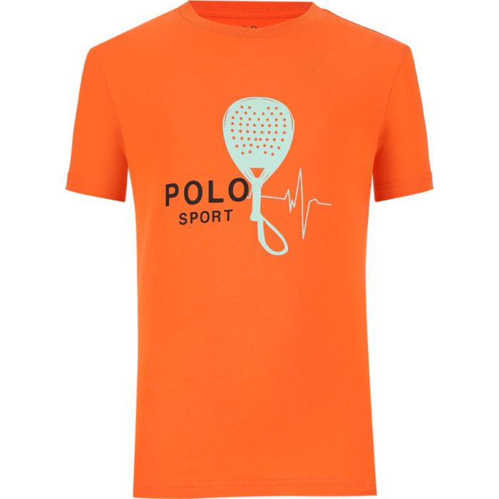 Polo Boys Katlego Printed Short Sleeve T-Shirt In Orange