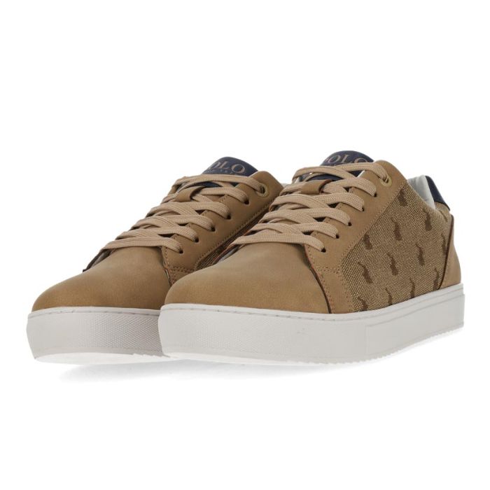 Polo Mens Jacquard Sneakers In Stone