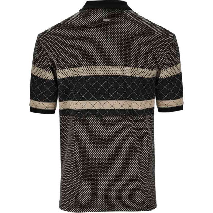 Polo Mens Jacquard Golfer In Black