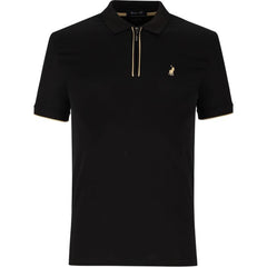 Polo Mens Plain 1/4 Zip Golfer In Black