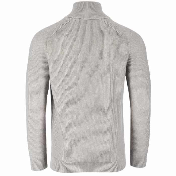 Polo Mens Textured 1/4 Zip Knitwear Sweater In Grey