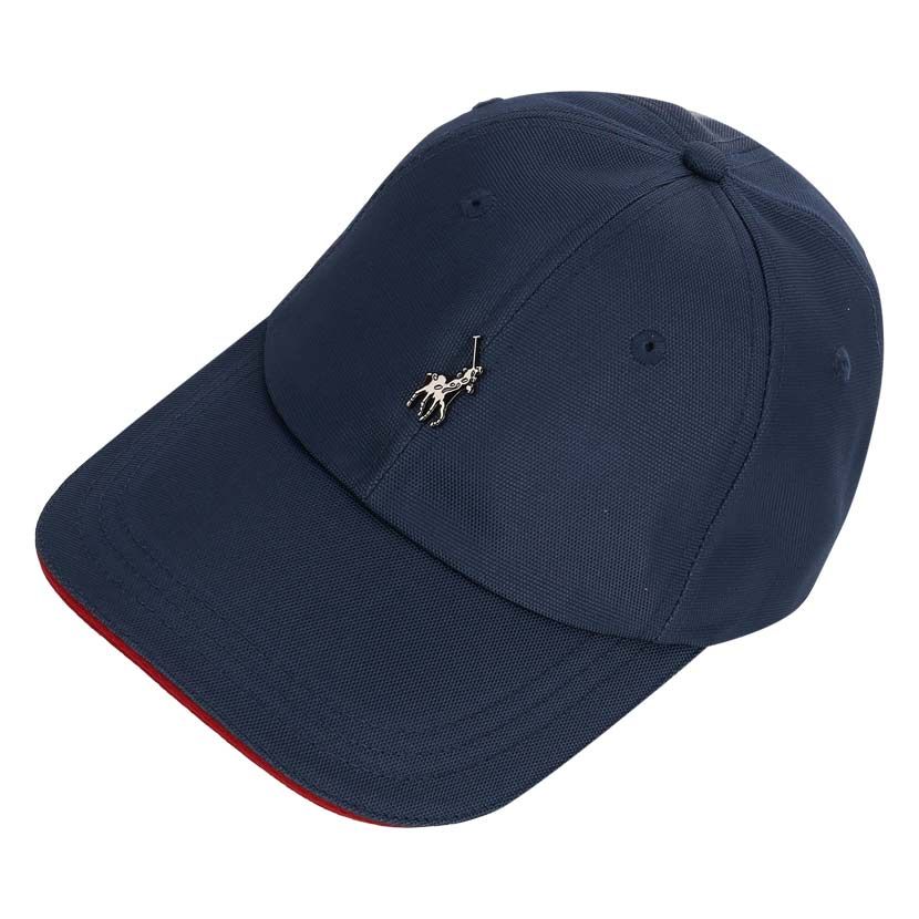 Polo Mens 6 Panel Metal Peak Cap Navy Red