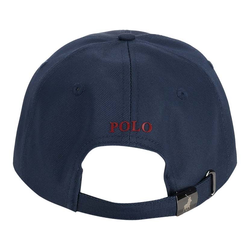 Polo Mens 6 Panel Metal Peak Cap Navy Red