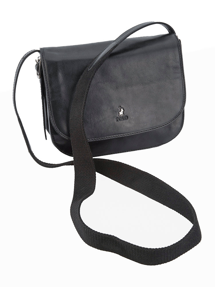 Polo Etosha Flapover Saddle Bag In Black