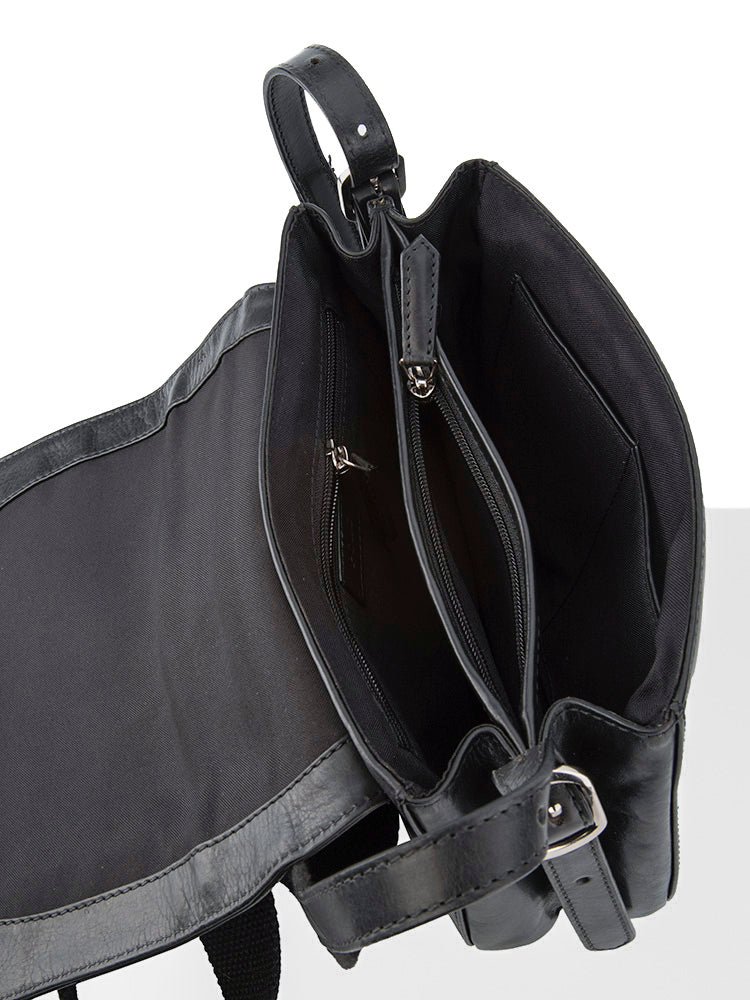 Polo Etosha Flapover Saddle Bag In Black