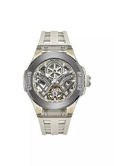 Police Cyclone Brown Rubber Analog Automatic Watch For Men