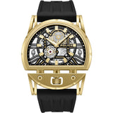 Police Gold Black Rubber Strap