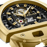 Police Gold Black Rubber Strap