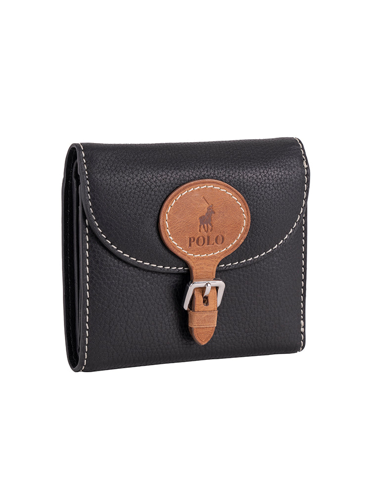 Polo Compact Purse  Black/Tan