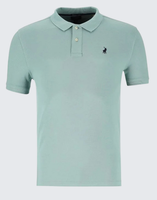 Polo Mens Essential Pique Golfer In Aqua
