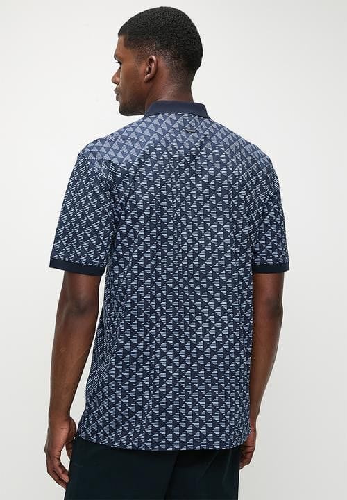 Polo Mens Geometric Printed Golfer In Navy