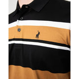 Polo Mens Stripe Golfer In Black