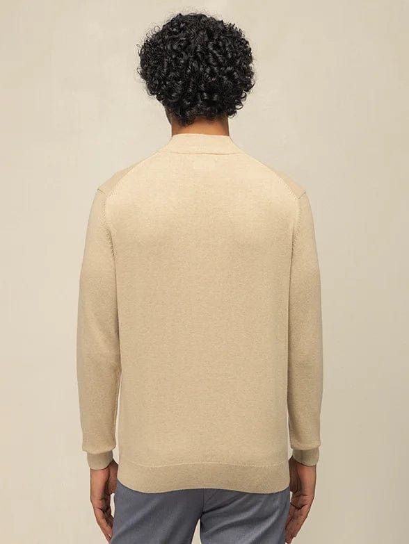 Polo Mens High Collar Knitwear Jersey In Taupe