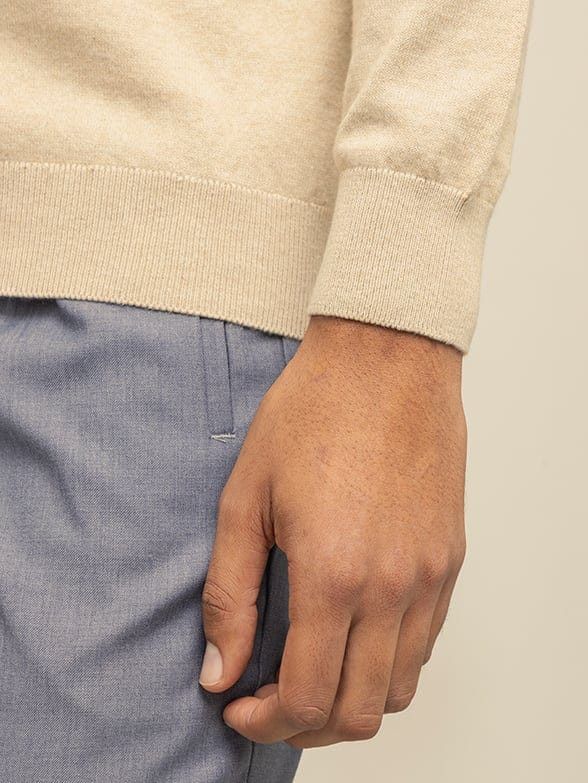 Polo Mens High Collar Knitwear Jersey In Taupe
