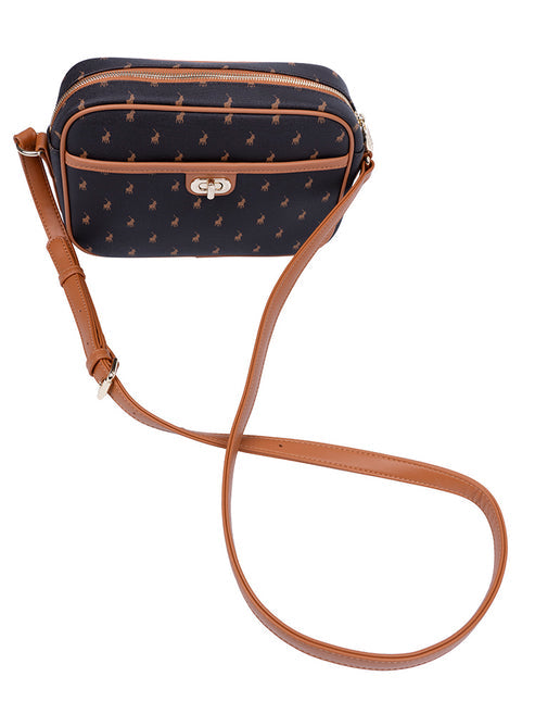 Polo Iconic Camera Bag With Turn Lock In Brown