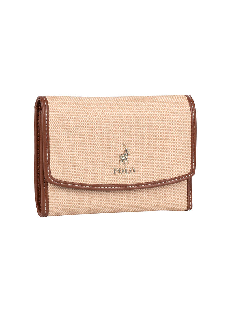 Polo Compact Sahara Trifold Purse Tan - One Size