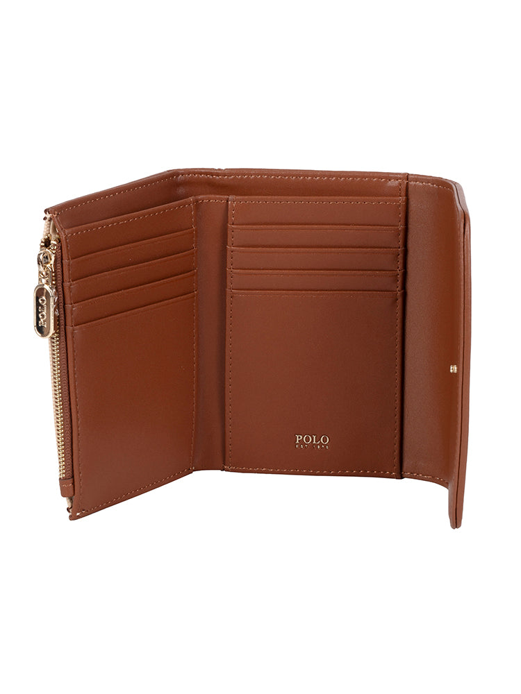 Polo Compact Sahara Trifold Purse Tan - One Size