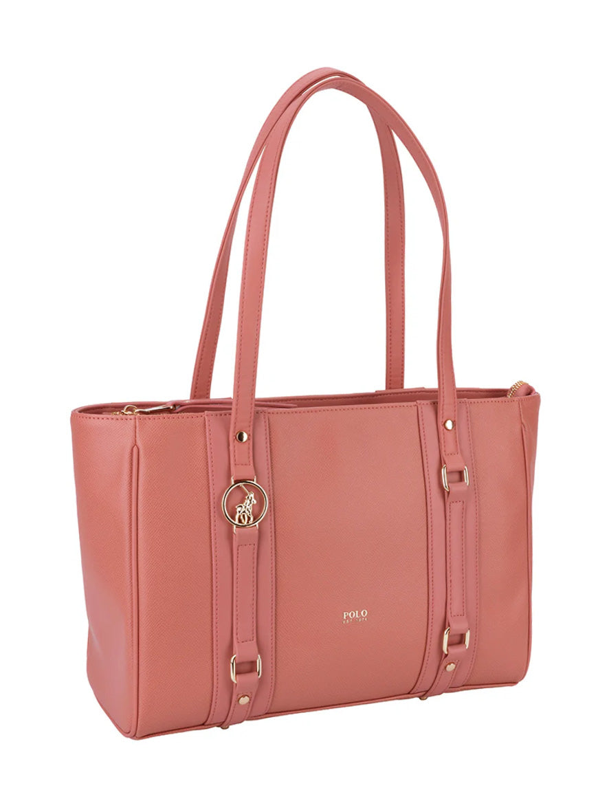 Polo Siena Medium Market Tote Coral