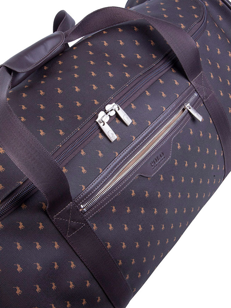 Polo Signature Luggage Trolley Duffel Brown