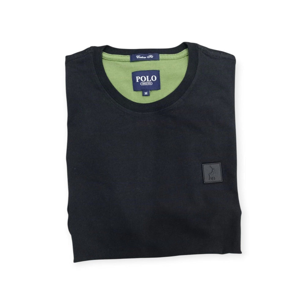 Polo Mens Essential Crew Neck Long Sleeve T-Shirt In Black
